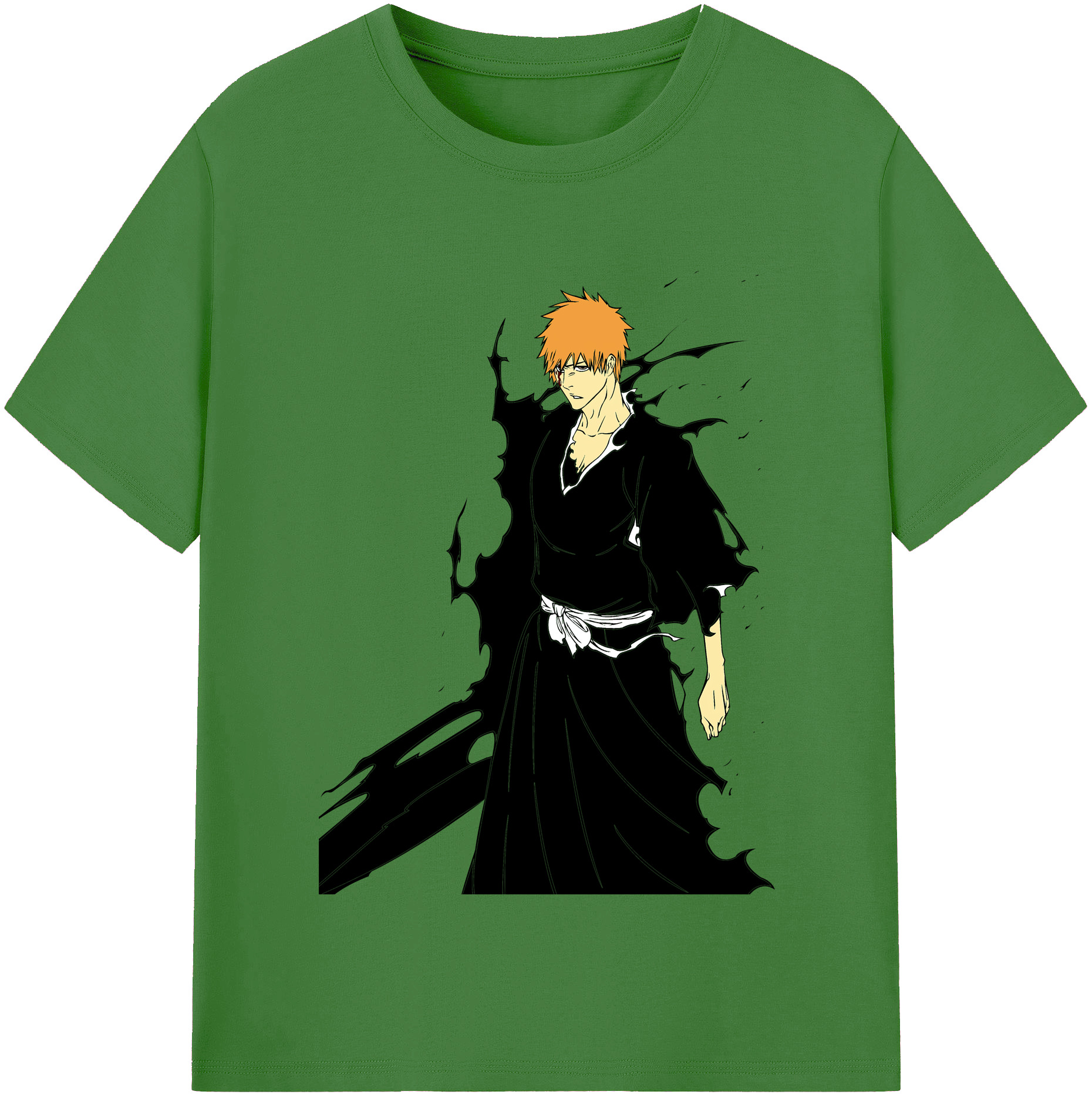 （画像用） ブリーチ 黒崎一護（くろさき いちご）BLEACH Kurosaki Ichigo レディースカジュアルプリントTシャツ（綿100％）